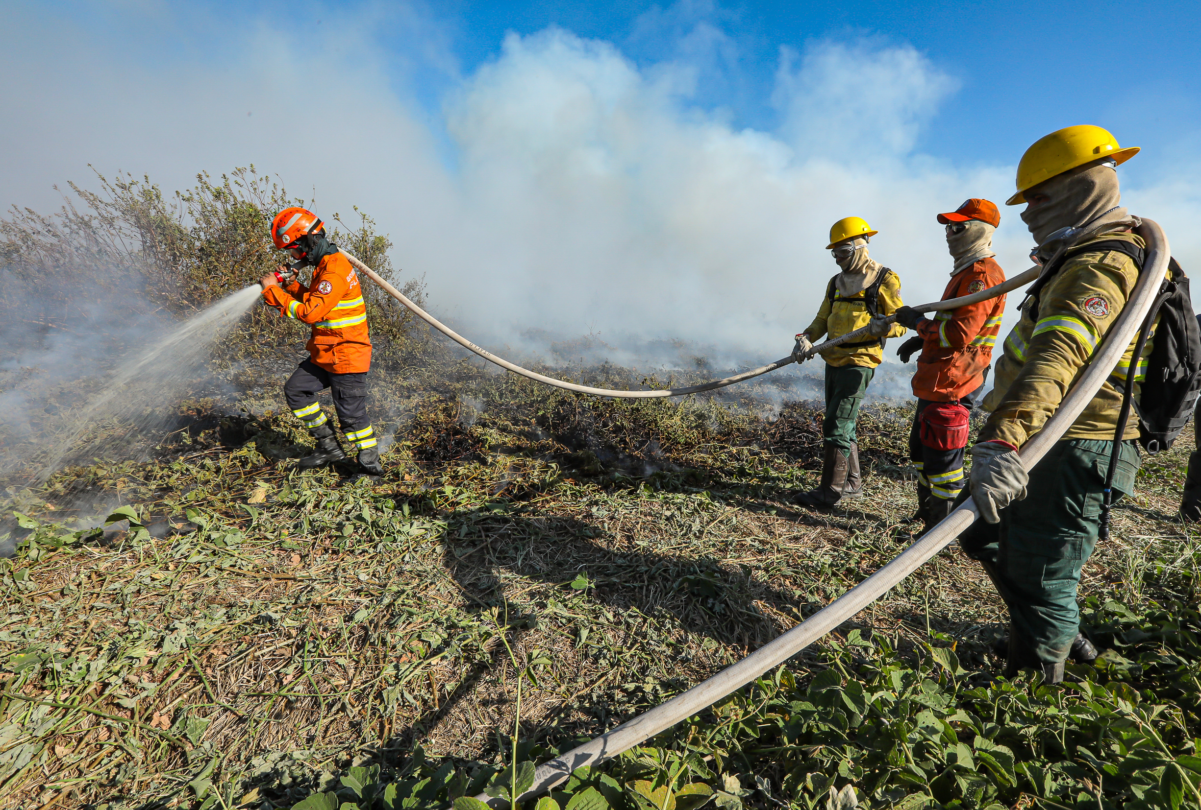 Com calor e vento, incêndios voltam a se propagar em MT e MS